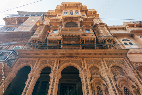 street view of jaisalmer golden city, india	 photo