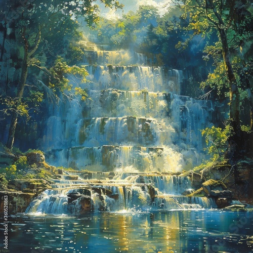 Cascading waterfalls: A soothing cascade, symbolizing purity and renewal.