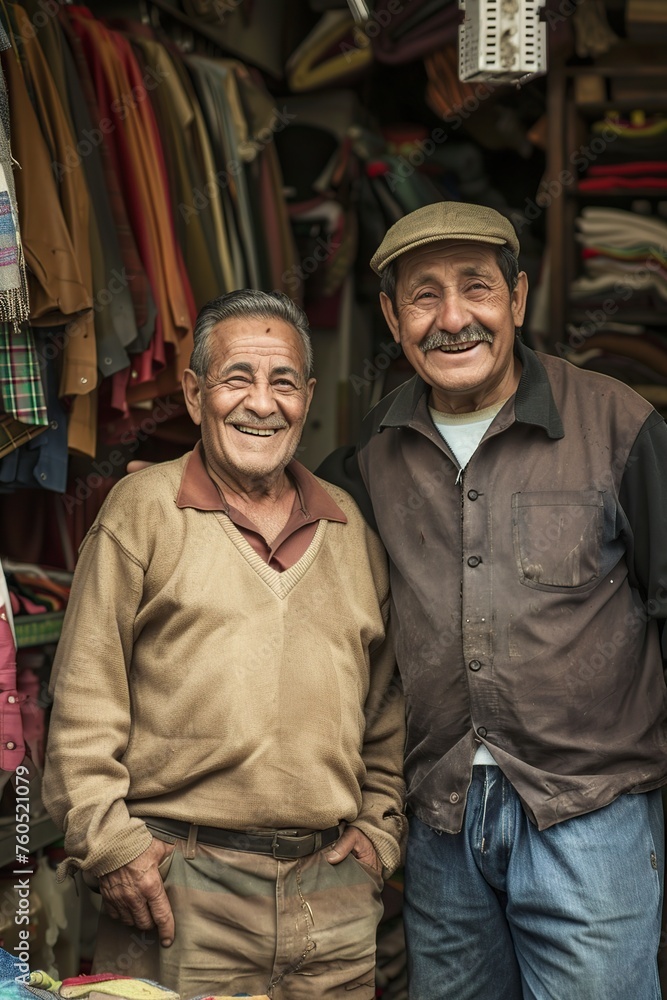 Two Men Standing in a Store Two Men Standing in a Store