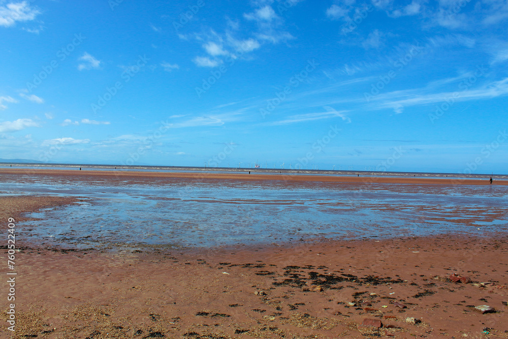 A beautiful beach landscape and background shot from Crosby in Liverpool, Merseyside.