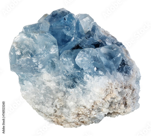 Obraz na plátně specimen of natural raw celestite rock cutout