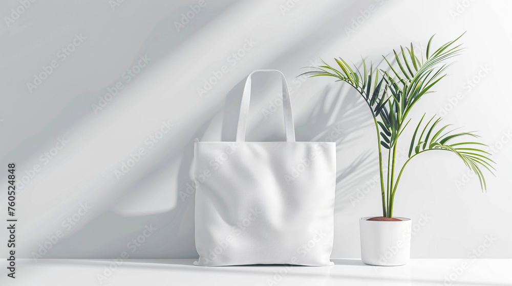 White eco bag mockup сreated with Generative Ai White eco bag mockup сreated with Generative Ai