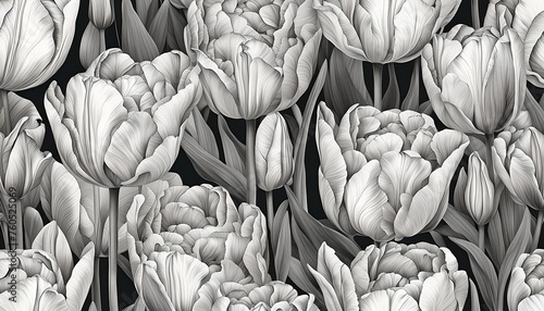 Beautiful Tulip Flower Pattern Wallpaper Background