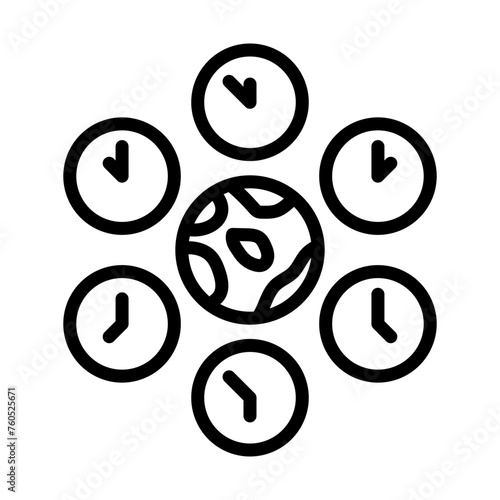 Time Zone line icon photo