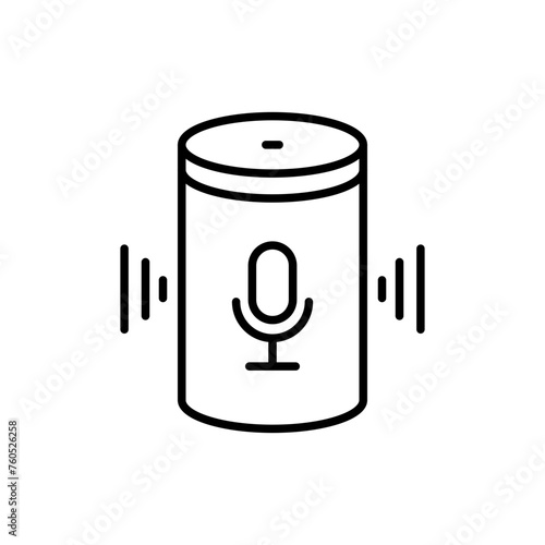 Voice assistant device outline icons, minimalist vector illustration ,simple transparent graphic element .Isolated on white background