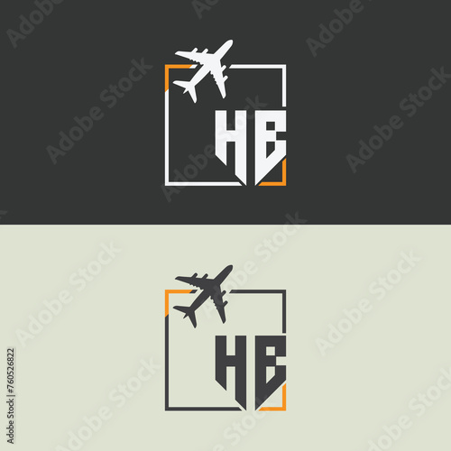 HB initial monogram logo with square style design.