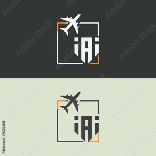 iAi initial monogram logo with square style design. photo