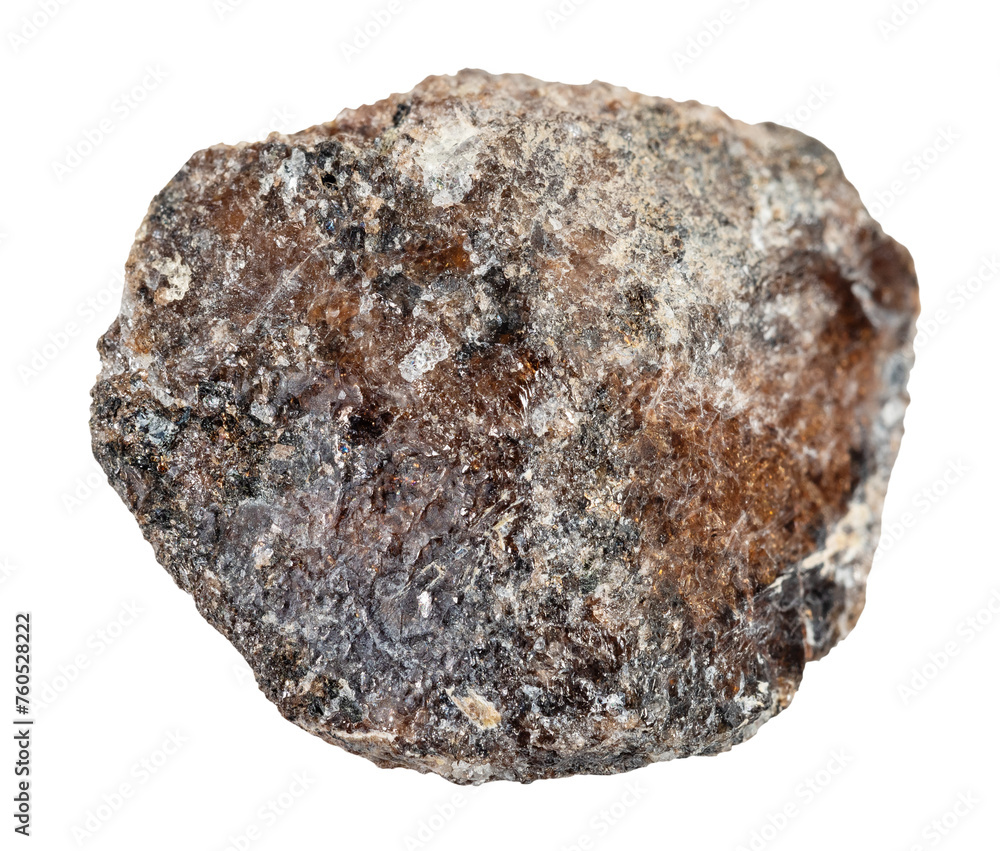 specimen of natural raw titanite mineral cutout specimen of natural raw titanite mineral cutout