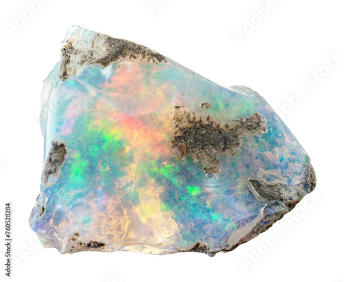 natural rough ethiopian opal mineral cutout photo