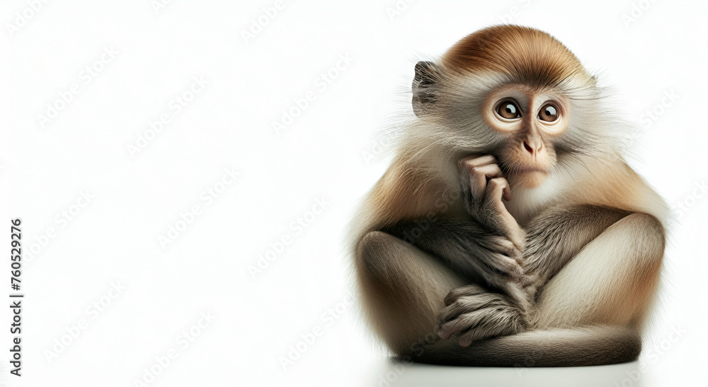 Monkey isolated on background with Generative AI Monkey isolated on background with Generative AI