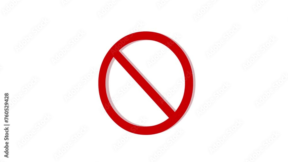 3d do not sign logo icon loopable rotated red color animation white background 3d do not sign logo icon loopable rotated red color animation white background