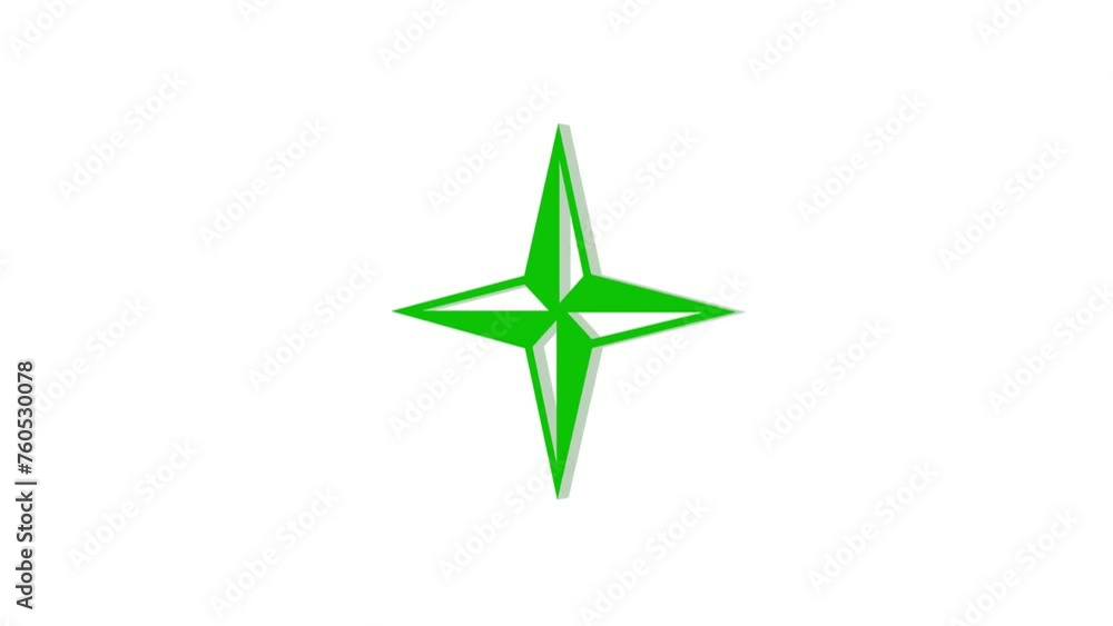 3d pinwheel toy star logo icon loopable rotated green color animation white background 3d pinwheel toy star logo icon loopable rotated green color animation white background