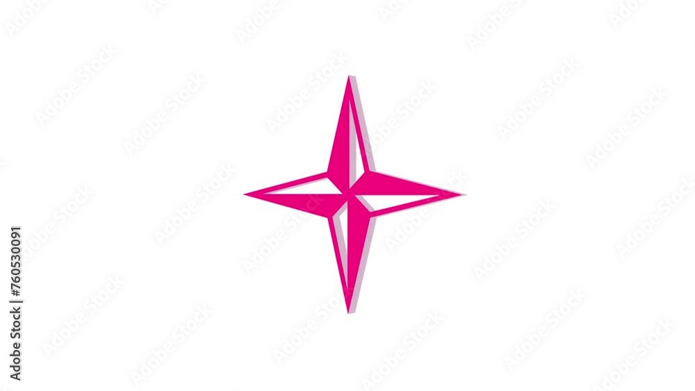 3d pinwheel toy star logo icon loopable rotated pink color animation white background 3d pinwheel toy star logo icon loopable rotated pink color animation white background