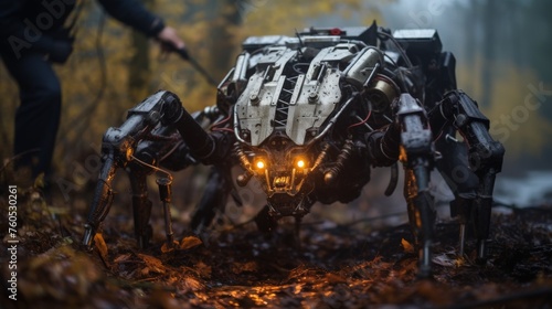 Robotics competitions held in dark forests, where machines are pitted against dragons in challenges of strength and cunning © AlexCaelus