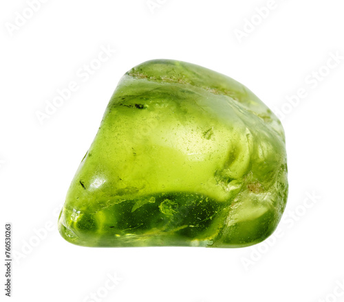 Canvastavla natural polished peridot crystal cutout