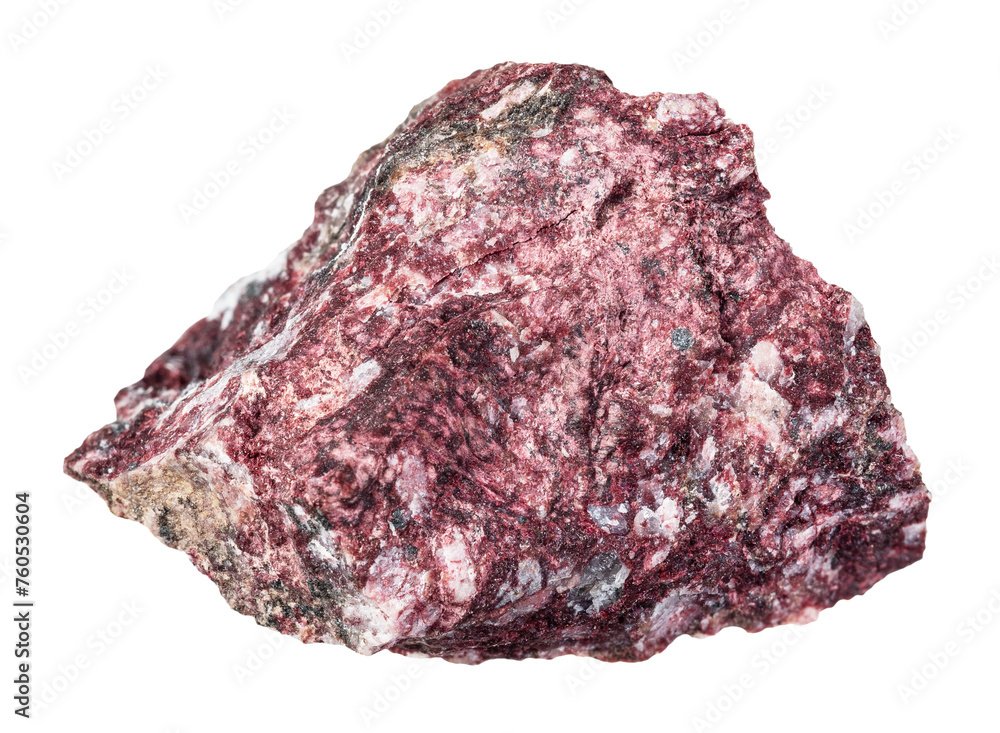specimen of natural raw piemontite rock cutout specimen of natural raw piemontite rock cutout