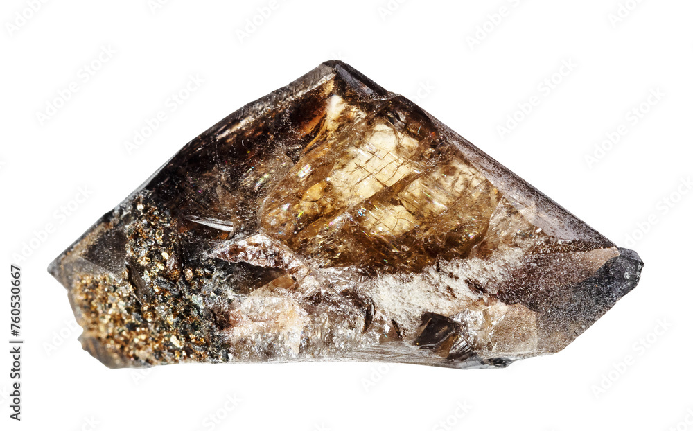 specimen of natural raw titanite crystal cutout specimen of natural raw titanite crystal cutout