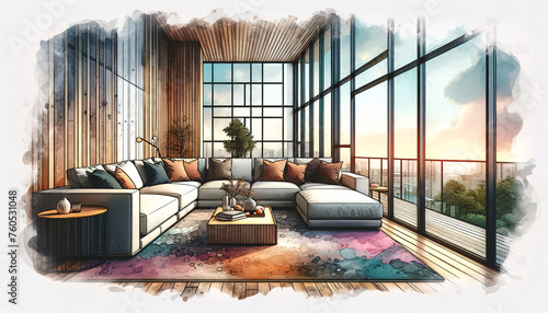 living room with a sofa