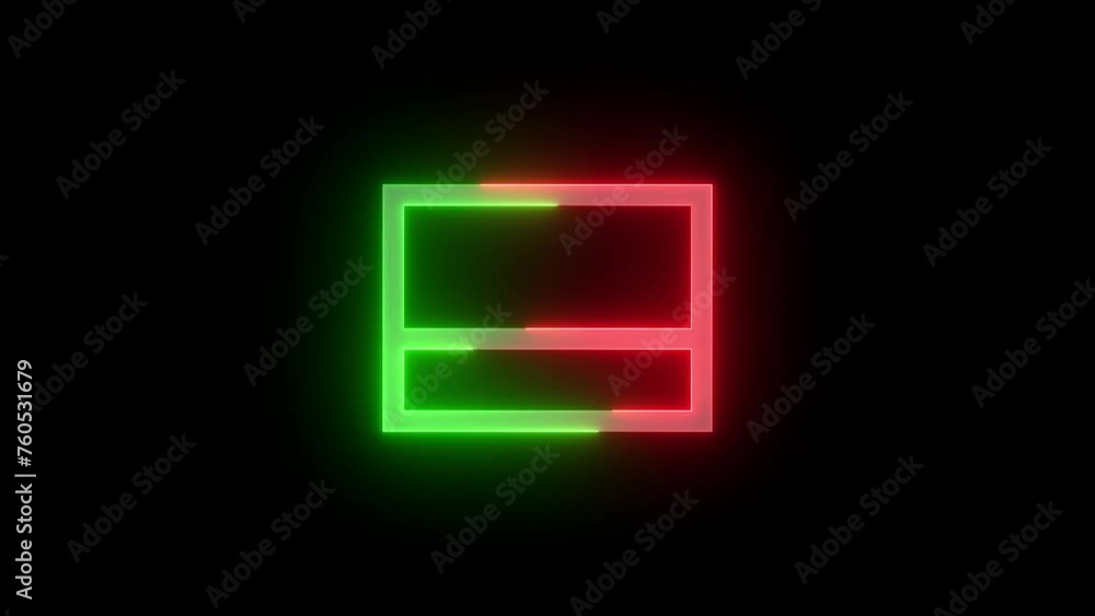 Neon SIPRedock icon green red color glowing animation black background Neon SIPRedock icon green red color glowing animation black background