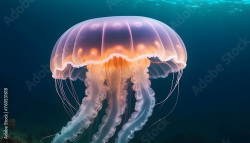 A Jellyfish With Tentacles That Sparkle In The Sea Upscaled 9 © Manha