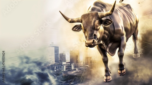 bull run, stock market concept
 photo