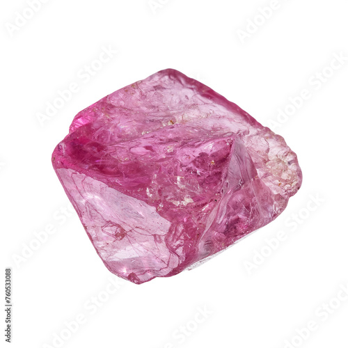 specimen of natural pink spinel crystal cutout