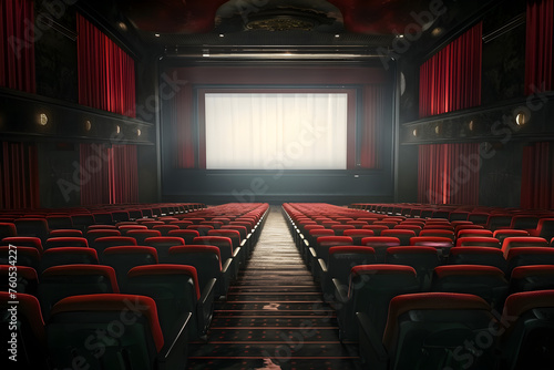 cinema hall with red chairs