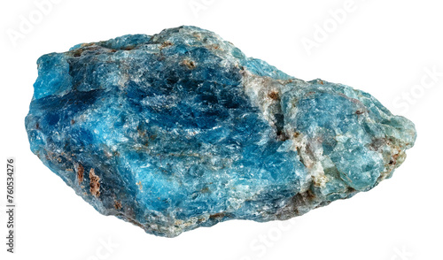 Fotografie natural unpolished blue apatite stone cutout