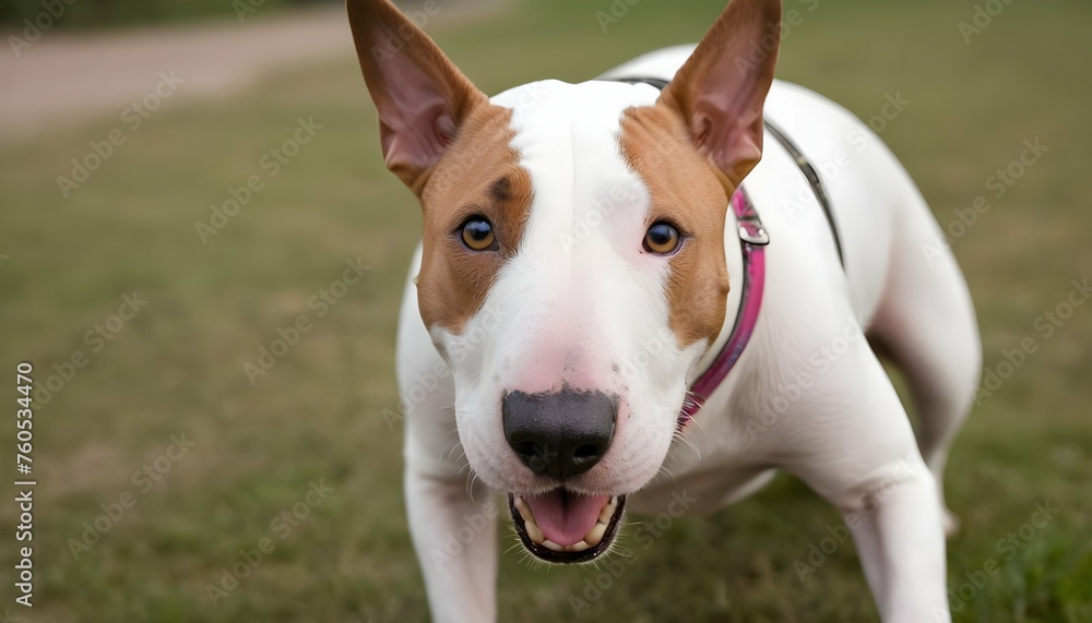 A Goofy Bull Terrier With A Comical Expression