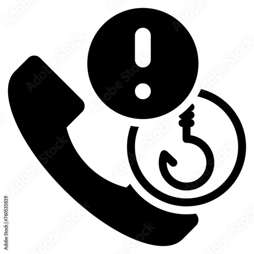 tel contact phishing scam alert money solid glyph