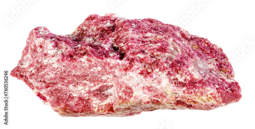 specimen of natural raw thulite rock cutout photo