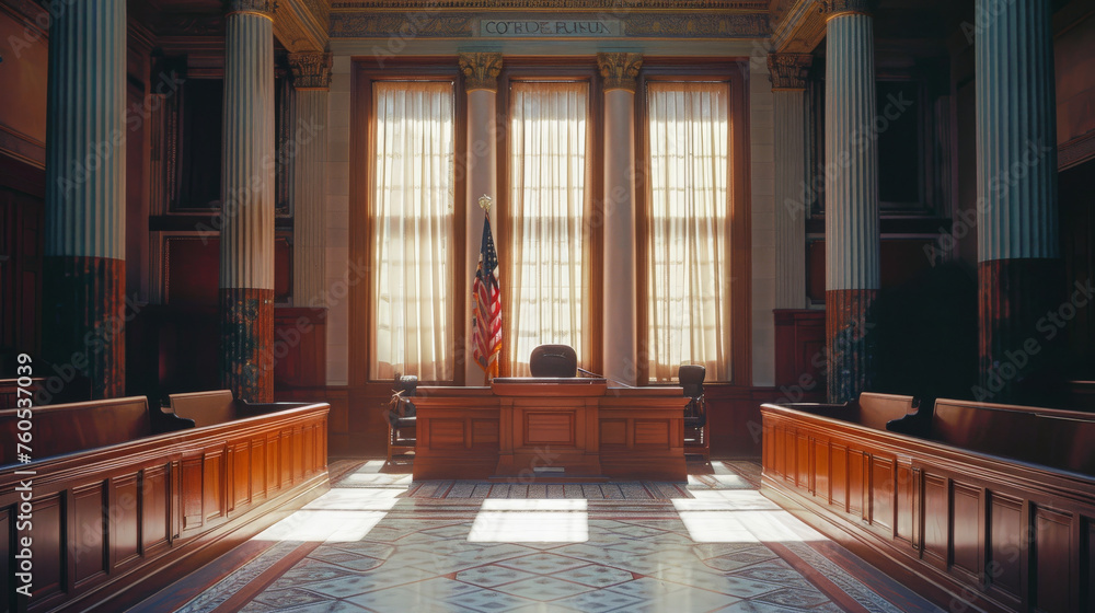 interior of courtroom or church