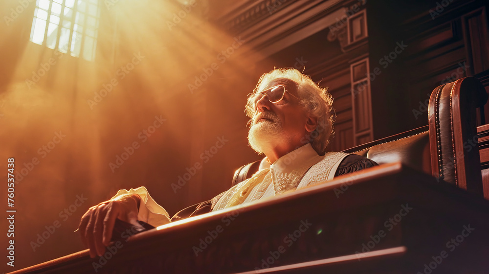 old man gets an explanation, person in a church 
