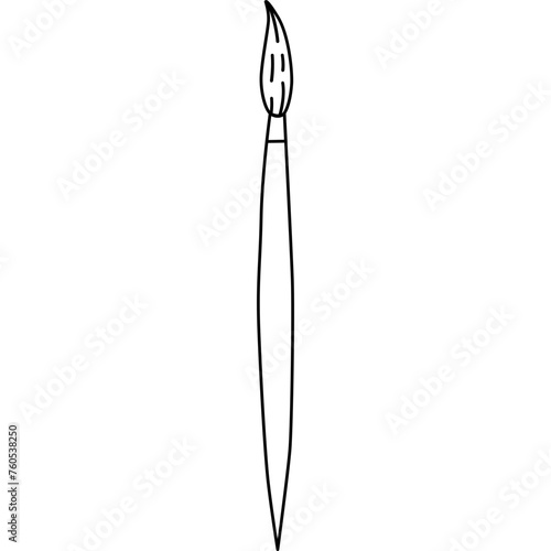Paint brush hand drawn clipart for drawing with watercolor, oil. Back to school stationery