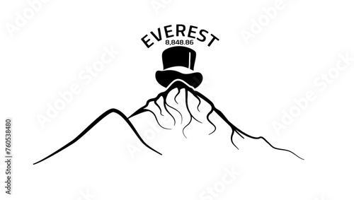 Everest emblem, , black isolated silhouette