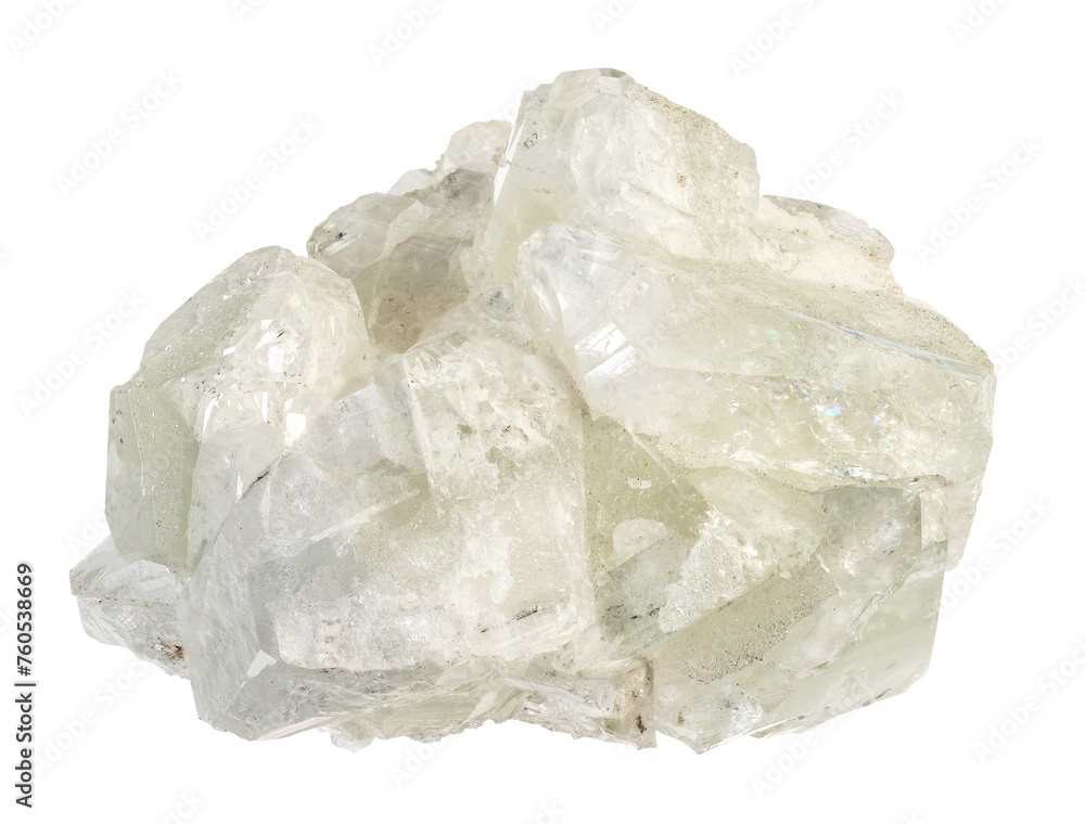 specimen of natural raw datolite mineral cutout