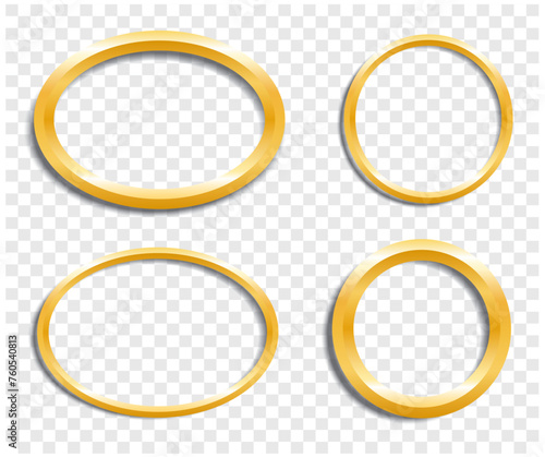 four golden rings, vector illustration