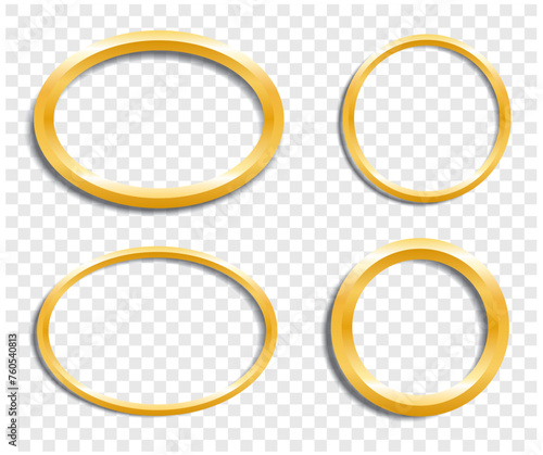 four golden rings, vector illustration