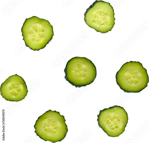 Realistic fresh cucumber isolated on transparent background , suitable element for scenes project.