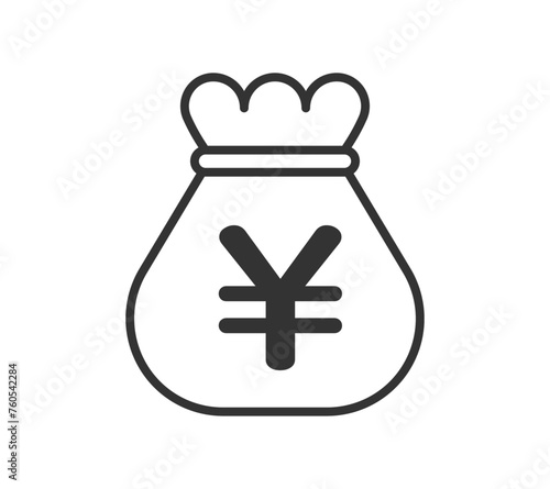 袋に入ったのコインのイラスト　円