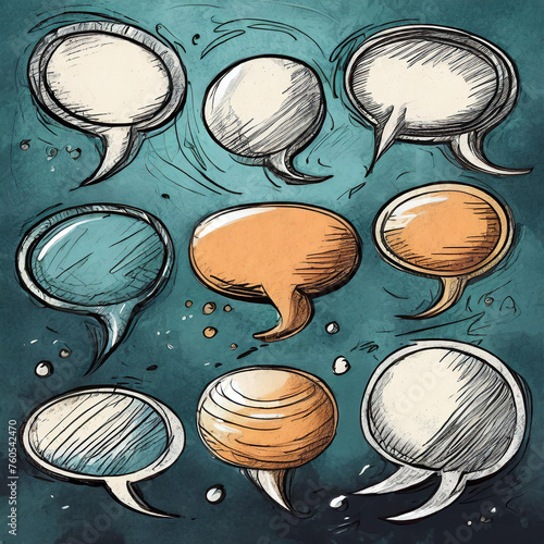 pack of speech bubbles sketches photo