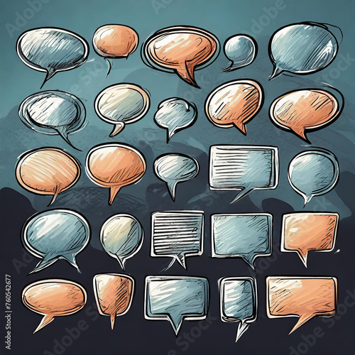 pack of speech bubbles sketches photo