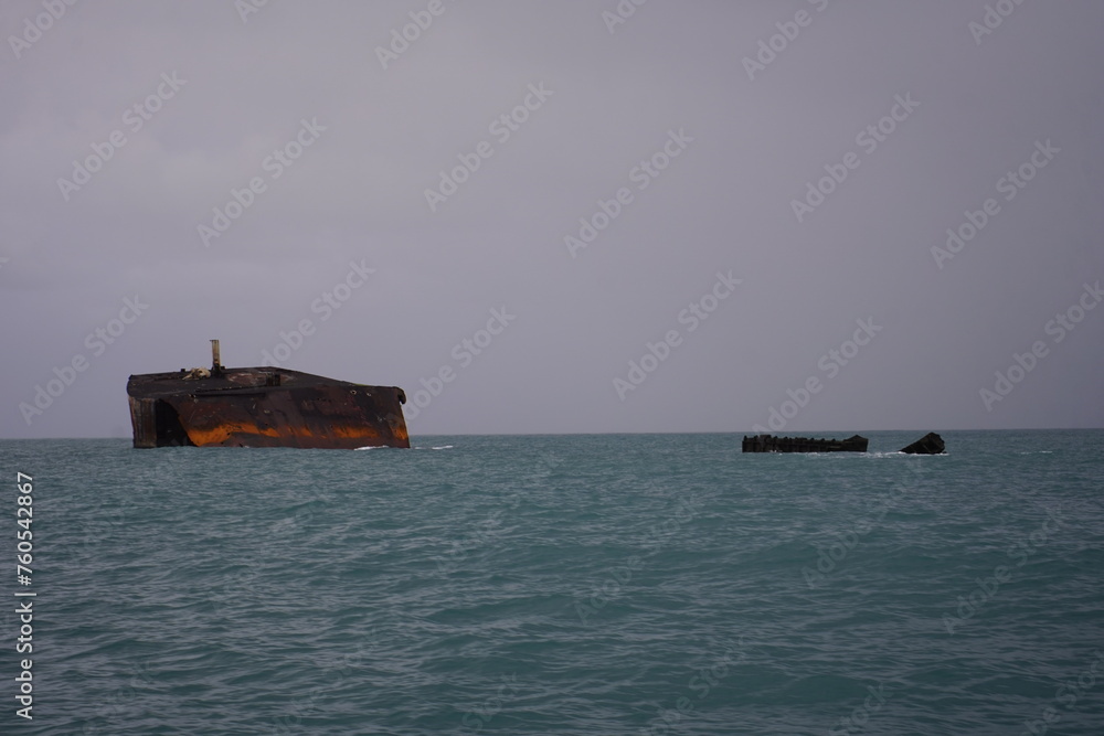 Mara Hope, old shipwreck 37 years old on the Atlantic coast near Fortaleza, originally built at a Spanish shipyard in Cardíz. Fortaleza - Ceará, Brazil, March 16, 2024.