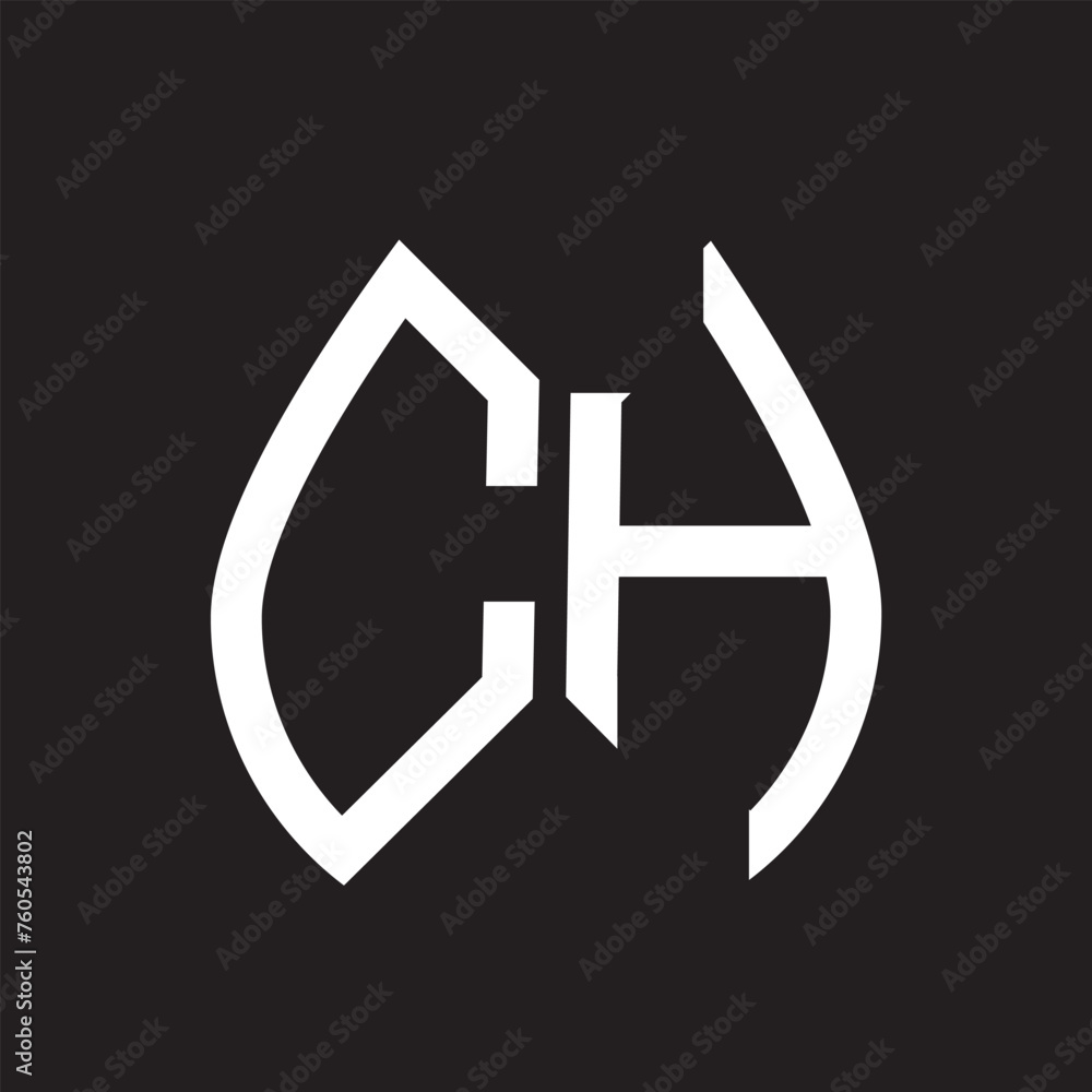 Fototapeta premium CH letter logo design.CH creative initial CH letter logo design . CH creative initials letter logo concept.