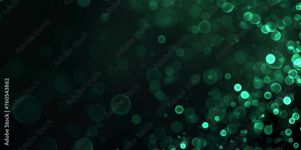 green bokeh background, Abstract green glowing lights bokeh on a black ...