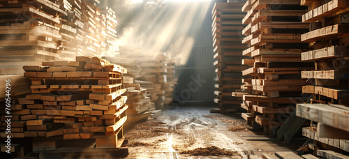 wood storage warehouse. lumber keeping, lumber holding yard.   © killykoon