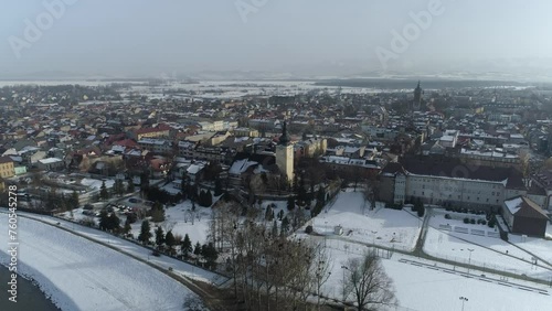 Beautiful Panorama Church Downtown Nowy Targ Aerial View Poland photo