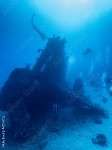 scuba diver and wreck .. © Roma