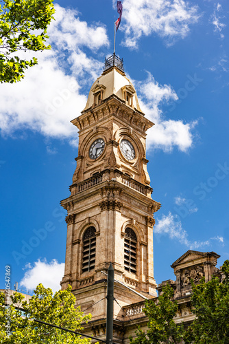 The clock tower of Adelaide Town Hall, Adelaide, South Australia, Australia