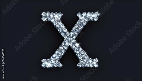Letter X Made Of Diamonds Upscaled 5